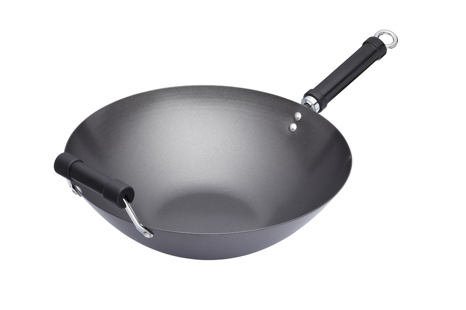 Wok In Acciaio Al Carbonio, Wok In Ferro Forgiato A Mano, Wok Professionale  In Acciaio Al Carbonio Martellato A Mano Tradizionale Cinese Con Manico In